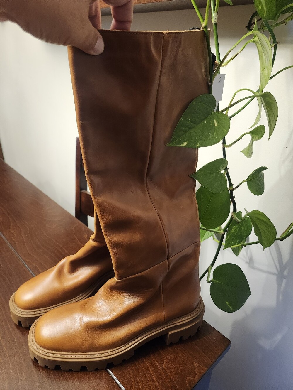 BNWT- ZARA Women's High Brown Boots- Size 39